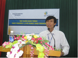 Thạc sỹ Ngô Quang Long - Ủy viên BCH huyện ủy - Trưởng phòng GD&ĐT khai mạc lớp tập huấn