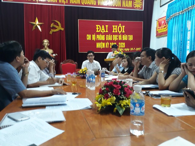 ĐẠI HỘI CHI BỘ PHÒNG GIÁO DỤC NHIỆM KỲ 2017-2020